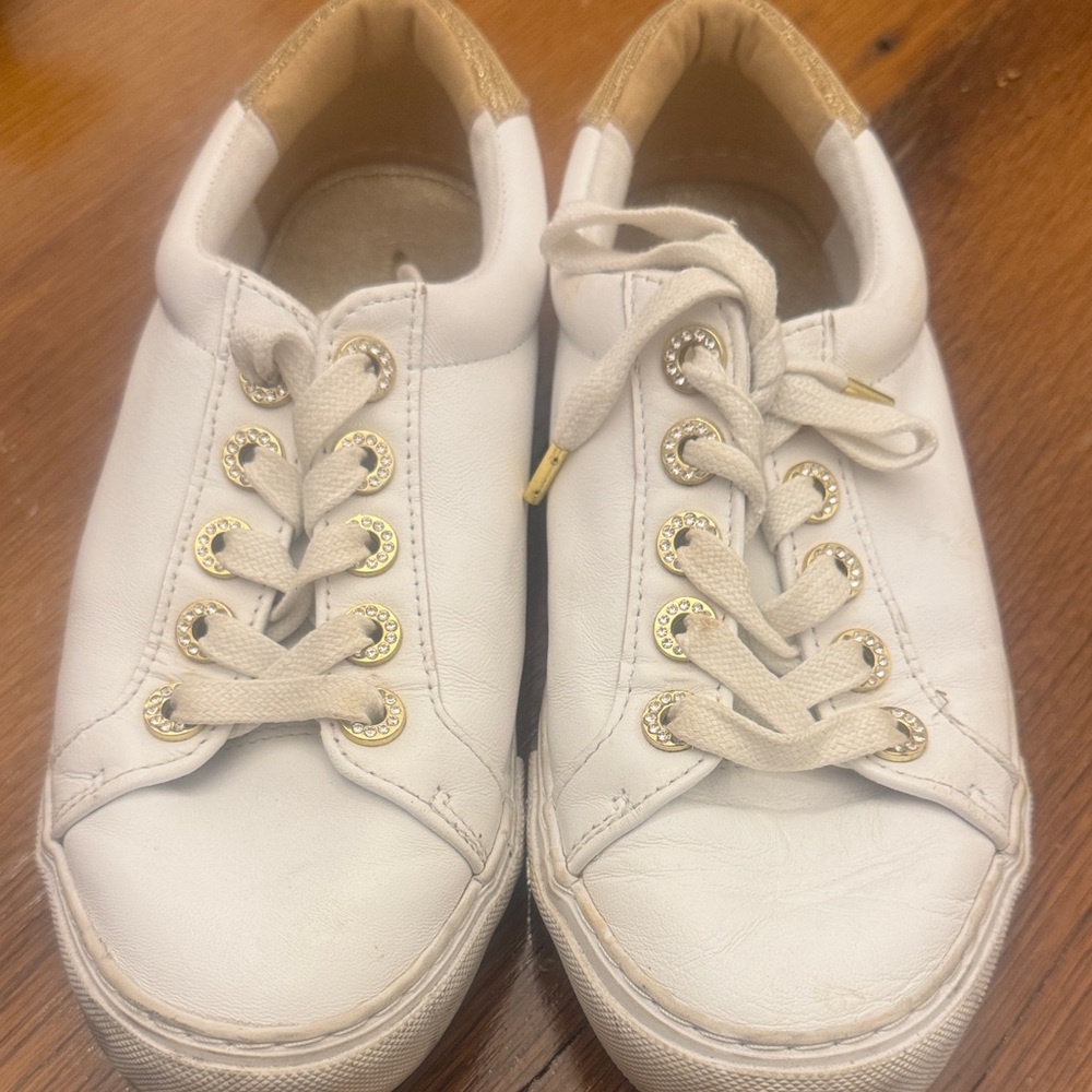 Lilly Pulitzer White and Gold Sneakers